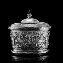 Load image into Gallery viewer, Rare Antique Solid Silver Cellini Tea Caddy Box - Mappin &amp; Webb 1902
