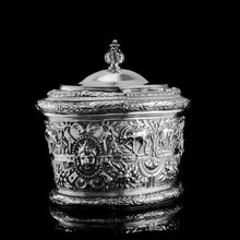 Load image into Gallery viewer, Rare Antique Solid Silver Cellini Tea Caddy Box - Mappin &amp; Webb 1902
