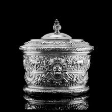 Load image into Gallery viewer, Rare Antique Solid Silver Cellini Tea Caddy Box - Mappin &amp; Webb 1902
