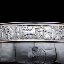 Load image into Gallery viewer, A Magnificent Victorian Solid Silver Centrepiece Bowl with Roman Frieze - Elkington 1899 - Artisan Antiques
