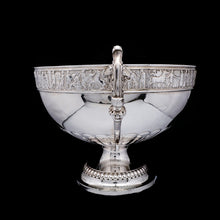 Load image into Gallery viewer, A Magnificent Victorian Solid Silver Centrepiece Bowl with Roman Frieze - Elkington 1899 - Artisan Antiques
