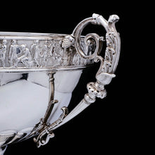 Load image into Gallery viewer, A Magnificent Victorian Solid Silver Centrepiece Bowl with Roman Frieze - Elkington 1899 - Artisan Antiques
