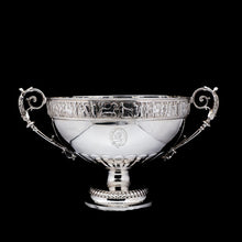 Load image into Gallery viewer, A Magnificent Victorian Solid Silver Centrepiece Bowl with Roman Frieze - Elkington 1899 - Artisan Antiques
