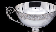 Load image into Gallery viewer, A Magnificent Victorian Solid Silver Centrepiece Bowl with Roman Frieze - Elkington 1899 - Artisan Antiques
