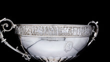 Load image into Gallery viewer, A Magnificent Victorian Solid Silver Centrepiece Bowl with Roman Frieze - Elkington 1899 - Artisan Antiques

