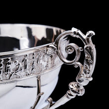 Load image into Gallery viewer, A Magnificent Victorian Solid Silver Centrepiece Bowl with Roman Frieze - Elkington 1899 - Artisan Antiques
