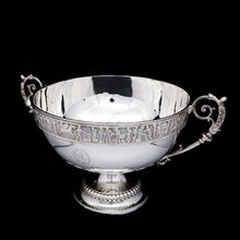 Load image into Gallery viewer, A Magnificent Victorian Solid Silver Centrepiece Bowl with Roman Frieze - Elkington 1899 - Artisan Antiques
