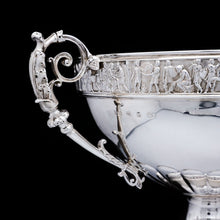 Load image into Gallery viewer, A Magnificent Victorian Solid Silver Centrepiece Bowl with Roman Frieze - Elkington 1899 - Artisan Antiques
