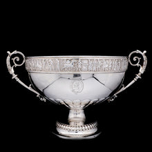 Load image into Gallery viewer, A Magnificent Victorian Solid Silver Centrepiece Bowl with Roman Frieze - Elkington 1899 - Artisan Antiques
