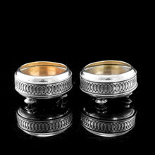 Load image into Gallery viewer, Antique Solid Silver Pair of Salt Cellars - Elkington 1887
