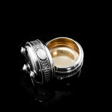 Load image into Gallery viewer, Antique Solid Silver Pair of Salt Cellars - Elkington 1887
