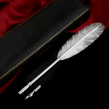 Load image into Gallery viewer, A Stylish Antique Solid Silver Feather Quill Pen - Carrington &amp; Co 1901

