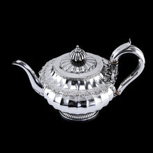 Load image into Gallery viewer, Antique Georgian Solid Silver Teapot Fluted Design by John Bridge (Rundell, Bridge &amp; Rundell) 1827 - Top Maker
