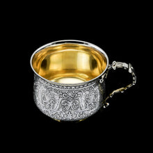 Load image into Gallery viewer, Antique Solid Silver French Mug/Cup with Fine Engravings - 19th Century
