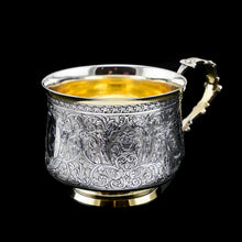 Load image into Gallery viewer, Antique Solid Silver French Mug/Cup with Fine Engravings - 19th Century
