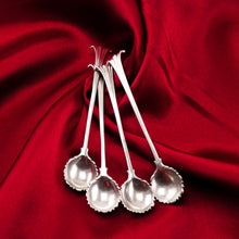 Load image into Gallery viewer, Antique Georgian Solid Silver Set of 4 Salt Spoons Onslow Pattern - c.1760
