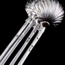 Load image into Gallery viewer, Antique Georgian Solid Silver Set of 4 Salt Spoons Onslow Pattern - c.1760
