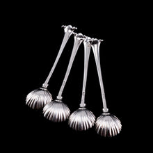 Load image into Gallery viewer, Antique Georgian Solid Silver Set of 4 Salt Spoons Onslow Pattern - c.1760
