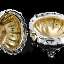 Load image into Gallery viewer, Antique Georgian Solid Silver Pair of Salt Cellars - Barnards 1836
