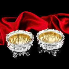 Load image into Gallery viewer, Antique Georgian Solid Silver Pair of Salt Cellars - Barnards 1836
