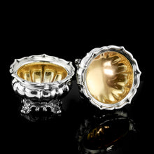 Load image into Gallery viewer, Antique Georgian Solid Silver Pair of Salt Cellars - Barnards 1836
