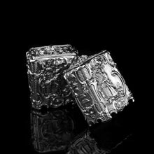 Load image into Gallery viewer, Antique Georgian Solid Sterling Silver Tea Caddy/Canister Pair with Chinoiserie Design - Tomas Heming 1752 - Artisan Antiques
