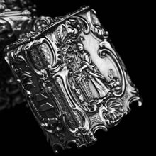 Load image into Gallery viewer, Antique Georgian Solid Sterling Silver Tea Caddy/Canister Pair with Chinoiserie Design - Tomas Heming 1752 - Artisan Antiques
