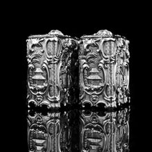 Load image into Gallery viewer, Antique Georgian Solid Sterling Silver Tea Caddy/Canister Pair with Chinoiserie Design - Tomas Heming 1752 - Artisan Antiques
