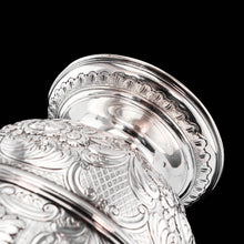 Load image into Gallery viewer, Antique Georgian Irish Solid Silver Large (1kg+) Two Handled Cup/Wine Cooler with Beautiful Floral Chasing - Dublin 1726
