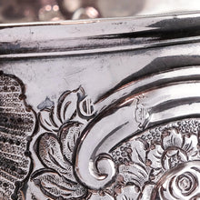 Load image into Gallery viewer, Antique Georgian Irish Solid Silver Large (1kg+) Two Handled Cup/Wine Cooler with Beautiful Floral Chasing - Dublin 1726
