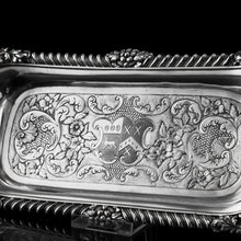 Load image into Gallery viewer, Antique Georgian Solid Silver Snuffer/Pen Tray with Decorative Floral Motifs - Barnard 1828
