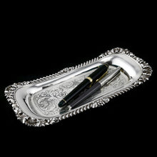 Load image into Gallery viewer, Antique Georgian Solid Silver Snuffer/Pen Tray with Decorative Floral Motifs - Barnard 1828
