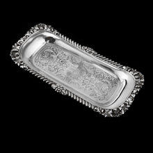 Load image into Gallery viewer, Antique Georgian Solid Silver Snuffer/Pen Tray with Decorative Floral Motifs - Barnard 1828

