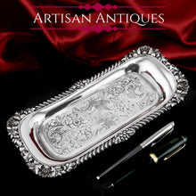 Load image into Gallery viewer, Antique Georgian Solid Silver Snuffer/Pen Tray with Decorative Floral Motifs - Barnard 1828

