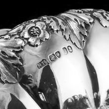 Load image into Gallery viewer, Antique Solid Silver Georgian Tea Set, &#39;Melon Shaped&#39; with Floral Chasing - Robert Hennell 1826
