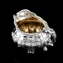 Load image into Gallery viewer, Antique Solid Silver Georgian Tea Set, &#39;Melon Shaped&#39; with Floral Chasing - Robert Hennell 1826
