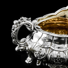 Load image into Gallery viewer, Antique Solid Silver Georgian Tea Set, &#39;Melon Shaped&#39; with Floral Chasing - Robert Hennell 1826
