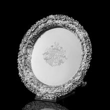 Load image into Gallery viewer, A Stunning English Georgian Solid Silver Salver Tray with Rococo Decoration - William Eaton 1818
