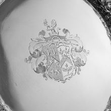 Load image into Gallery viewer, A Stunning English Georgian Solid Silver Salver Tray with Rococo Decoration - William Eaton 1818
