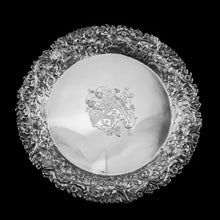 Load image into Gallery viewer, A Stunning English Georgian Solid Silver Salver Tray with Rococo Decoration - William Eaton 1818
