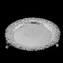 Load image into Gallery viewer, A Stunning English Georgian Solid Silver Salver Tray with Rococo Decoration - William Eaton 1818
