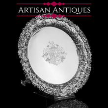 Load image into Gallery viewer, A Stunning English Georgian Solid Silver Salver Tray with Rococo Decoration - William Eaton 1818
