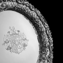 Load image into Gallery viewer, A Stunning English Georgian Solid Silver Salver Tray with Rococo Decoration - William Eaton 1818
