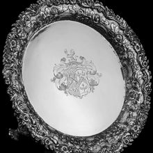Load image into Gallery viewer, A Stunning English Georgian Solid Silver Salver Tray with Rococo Decoration - William Eaton 1818
