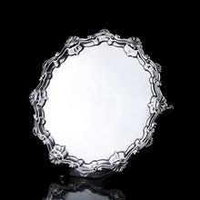 Load image into Gallery viewer, Antique Georgian Solid Silver Salver with Rococo Border - Thomas Hannam &amp; Richard Mills 1763
