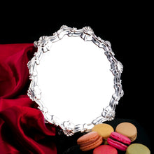 Load image into Gallery viewer, Antique Georgian Solid Silver Salver with Rococo Border - Thomas Hannam &amp; Richard Mills 1763
