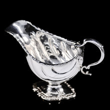 Load image into Gallery viewer, Antique Georgian Solid Sterling Silver Sauce Boat Nautilus Design Armorial Interest - William Shaw 1766 - Artisan Antiques

