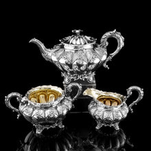 Load image into Gallery viewer, A Magnificent Georgian Solid Silver Tea Set / Service 3 Piece Set - Barnard 1835
