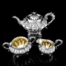 Load image into Gallery viewer, A Magnificent Georgian Solid Silver Tea Set / Service 3 Piece Set - Barnard 1835
