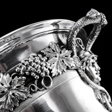Load image into Gallery viewer, A Magnificent Antique Georgian Solid Silver Cup/Wine Cooler Grapevine &amp; Figural Design - J W Story &amp; W Elliott 1811
